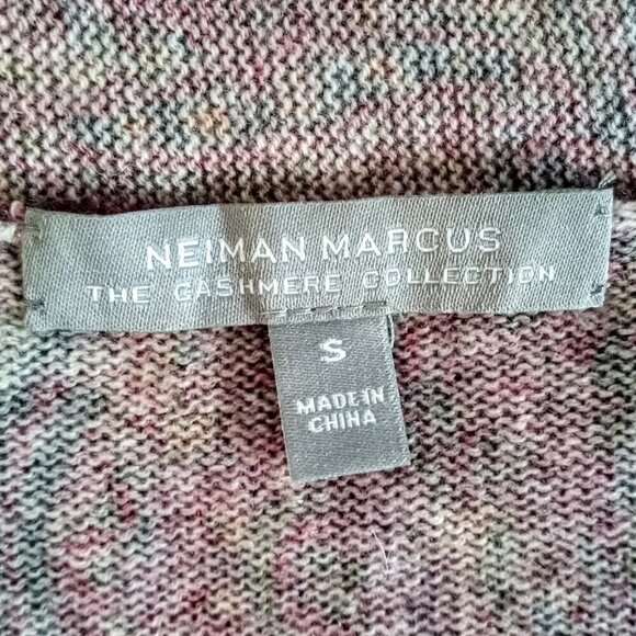 Neiman Marcus Burgundy Red Paisley Print Cashmere Cardigan - Picture 4 of 6